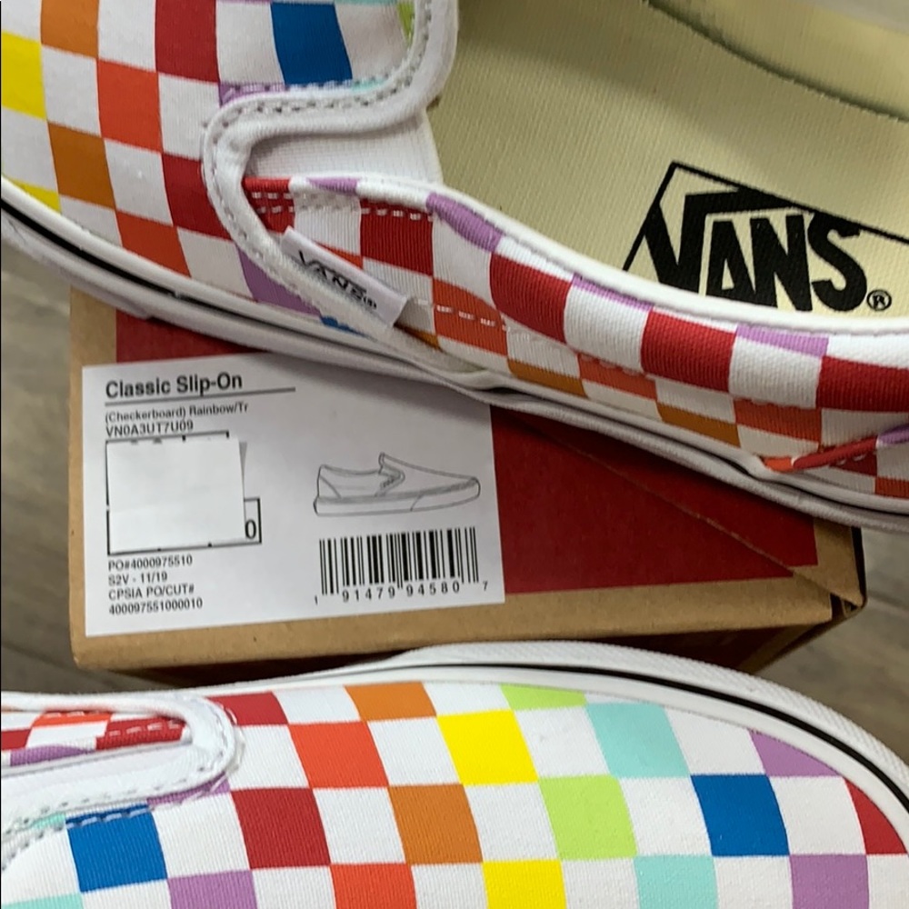 VANS CLASSIC SLIP ON CHECKERBOARD RAINBOW WMNS - Picture 16 of 16